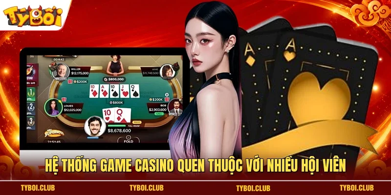 Hệ thống game casino quen thuộc với nhiều hội viên