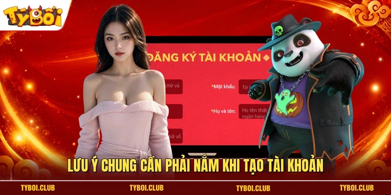 Lưu ý chung cần phải nắm khi tạo tài khoản